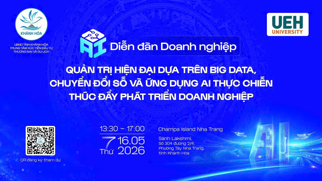 Khánh Hòa sẽ tổ chức diễn đàn doanh nghiệp về AI, Big Data và quản trị hiện đại