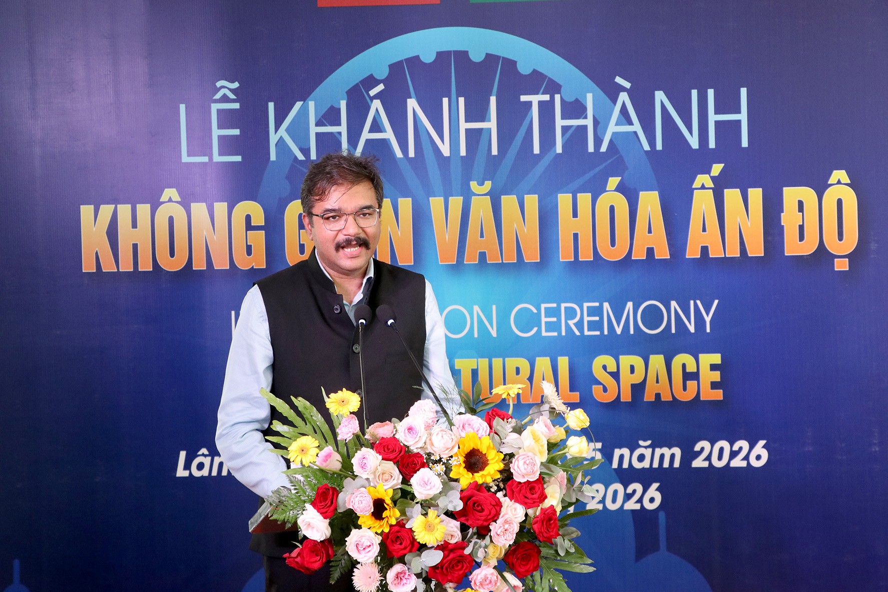 Tiến sĩ Vipra Pandey - Tổng Lãnh sự Ấn Độ tại TP.HCM chia sẻ tại buổi lễ