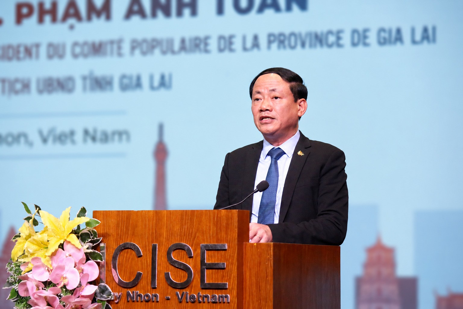 Ông Phạm Anh Tuấn - Chủ tịch UBND tỉnh Gia Lai, phát biểu chào mừng