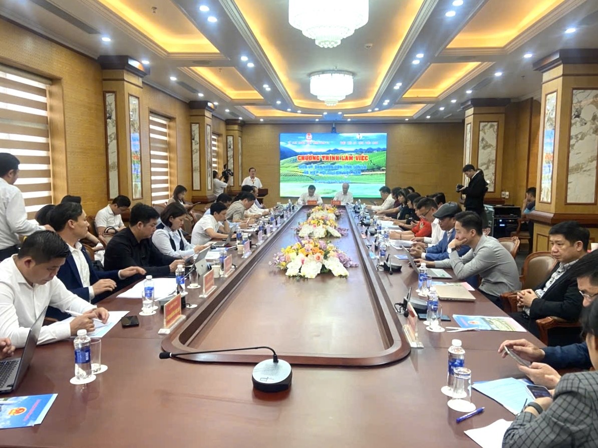 Toàn cảnh buổi làm việc giữa Hiệp hội Du lịch Việt Nam và UBND tỉnh Sơn La ngày 20/3.