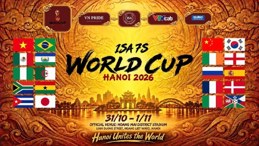 Lộ diện các đối thủ của tuyển Việt Nam tại ISA 7s World Cup – Hanoi 2026: Chạm trán Anh, Pháp, Mexico