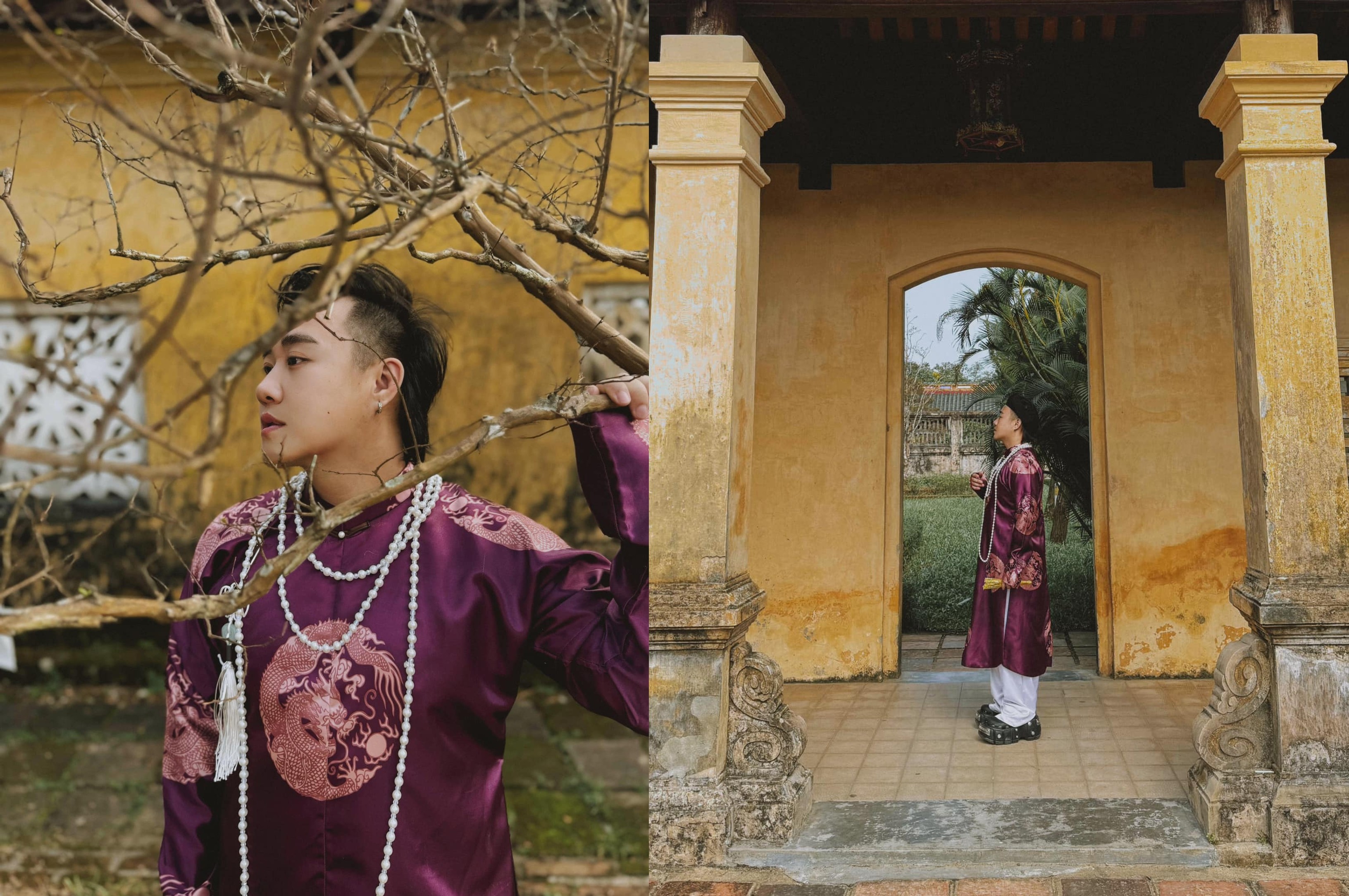 Sao Việt diện áo dài chào xuân: ca sĩ Trung Quân thả hồn giữa Đại Nội Kinh Thành Huế