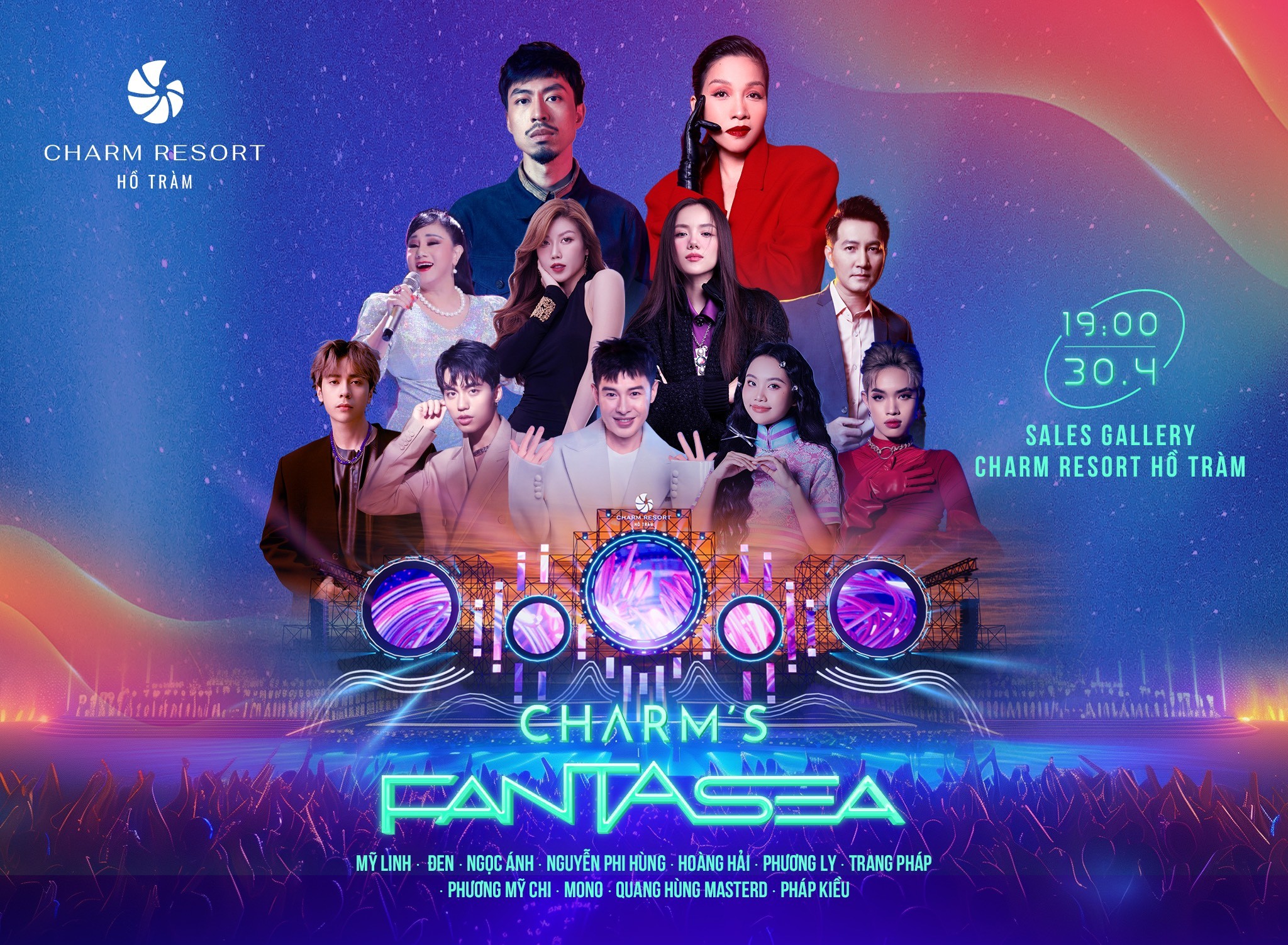 Rapper Đen, Mỹ Linh cùng hàng loạt ca sĩ nổi tiếng góp mặt trong đại nhạc hội Charm Fantasea 2024