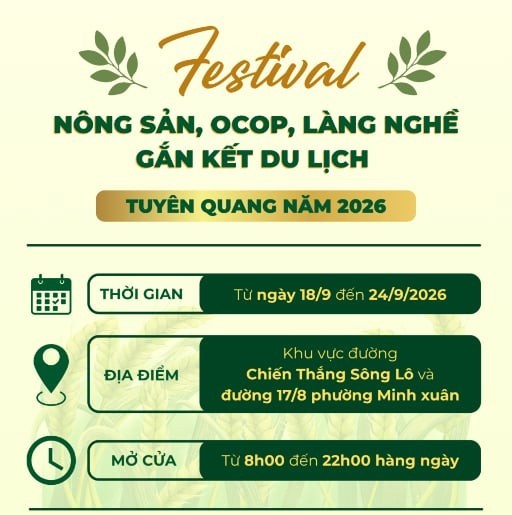Tuyên Quang tổ chức Festival nông sản, OCOP, làng nghề gắn kết du lịch