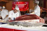 Màn trình diễn xẻ cá ngừ vây xanh 223,9kg gây chú ý tại Hải Phòng
