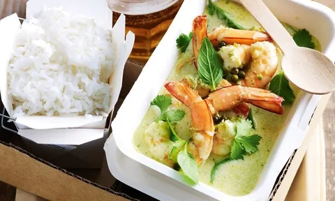 Dễ dàng nấu tôm cà ri xanh