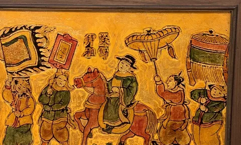 Ánh vàng ánh bạc trên tranh sơn mài khắc