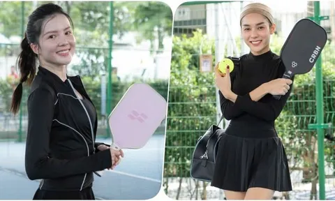 Ra sân pickleball bắt gặp dàn người đẹp, một Hoa khôi nói thẳng chuyện trang phục trên sân tập