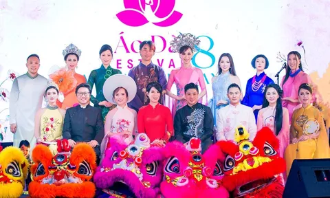 Bộ sưu tập “Tứ Bình Phú Quý” của NTK Vũ Thảo Giang đưa di sản Việt tỏa sáng trên đất Mỹ