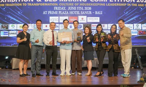Vượt hơn 50 thí sinh quốc tế, Hồ Quốc Thịnh đưa Housekeeping Việt Nam tỏa sáng tại Bali 2026