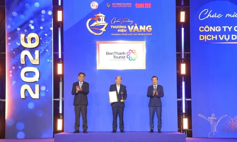BenThanh Tourist ghi dấu 2 giải thưởng “Thương hiệu Vàng TP.HCM 2026” và “Doanh nghiệp TP.HCM tiêu biểu 2026"