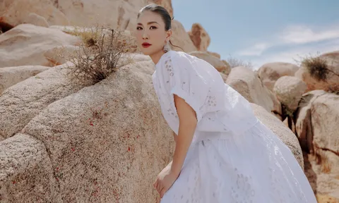 Fashionista Châu Lê Thu Hằng nổi bật giữa sa mạc Mỹ