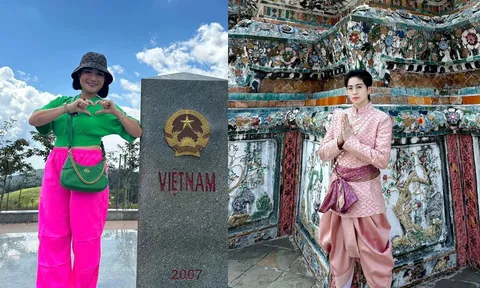 Sao Việt đi du lịch: Cát Tường check-in ngã ba Đông Dương, Gil Lê “thần thái” tại xứ Chùa Vàng