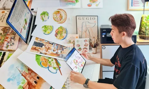 “Chụp ảnh” mĩ vị bằng họa cụ, hoạ sĩ trẻ lan toả ẩm thực Việt ra thế giới