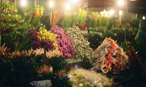 Chợ hoa Quảng Bá - một Hà Nội khác biệt về đêm