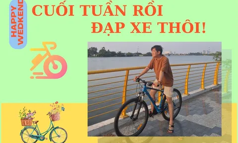Cuối tuần! Buông điện thoại, nhiều bạn trẻ tham gia đạp xe