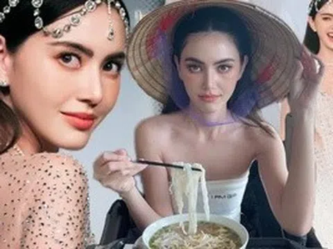 "Ma nữ đẹp nhất Thái Lan" Mai Davika đội nón lá và ăn phở Việt Nam khiến fan thích thú