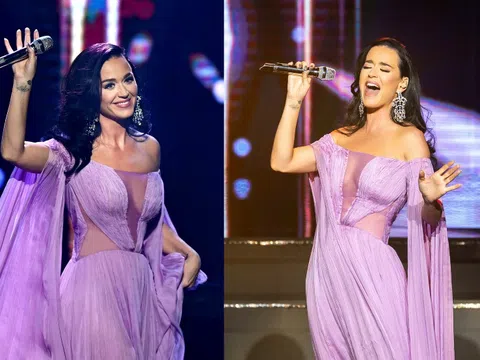 Katy Perry thể hiện đẳng cấp sao quốc tế, diện “bộ cánh” sáng tạo từ NTK Việt Nam