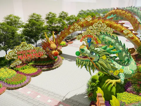 Lộ diện linh vật Rồng dài hơn 100m siêu hoành tráng tại đường hoa Nguyễn Huệ Tết Giáp Thìn 2024
