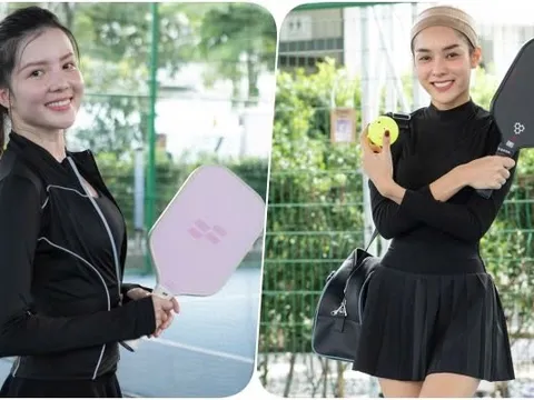 Ra sân pickleball bắt gặp dàn người đẹp, một Hoa khôi nói thẳng chuyện trang phục trên sân tập