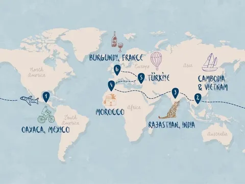 Tour du lịch sang trọng vòng quanh thế giới có một điểm đến từ Việt Nam