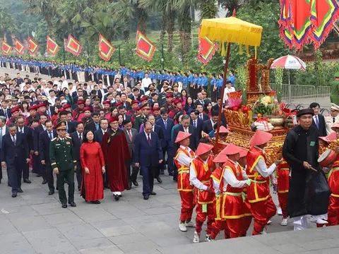 Tổng Bí thư, Chủ tịch nước Tô Lâm cùng lãnh đạo Đảng, Nhà nước dâng hương Giỗ Tổ Hùng Vương năm Bính Ngọ 2026