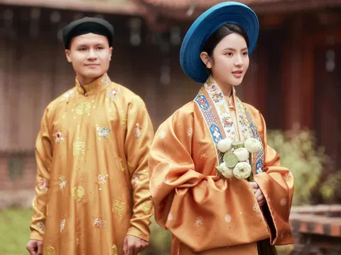 Cầu thủ Quang Hải chọn mặc cổ phục Việt trong bộ ảnh cưới
