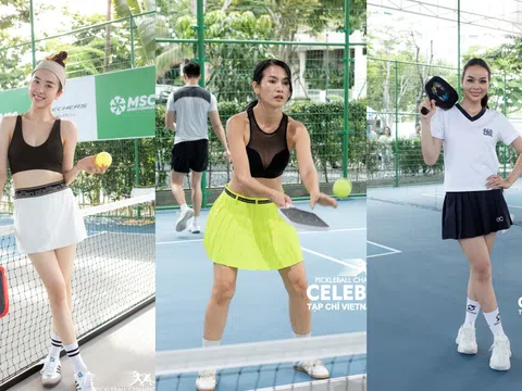 Tràn đầy năng lượng trong trang phục pickleball, dàn hoa á hậu tập tích cực trước thềm PILI Cup 2024