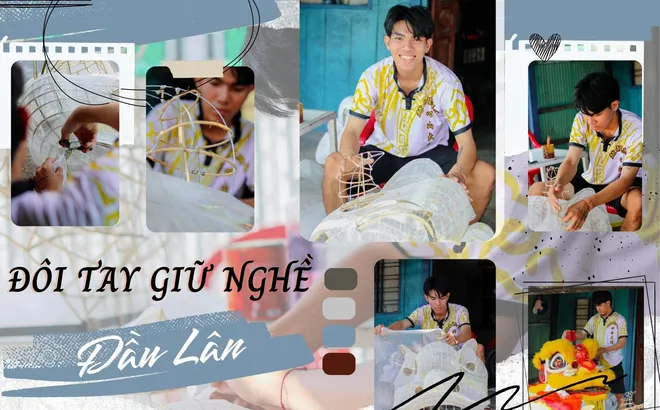 Đôi tay trẻ giữ hồn chế tác đầu lân truyền thống