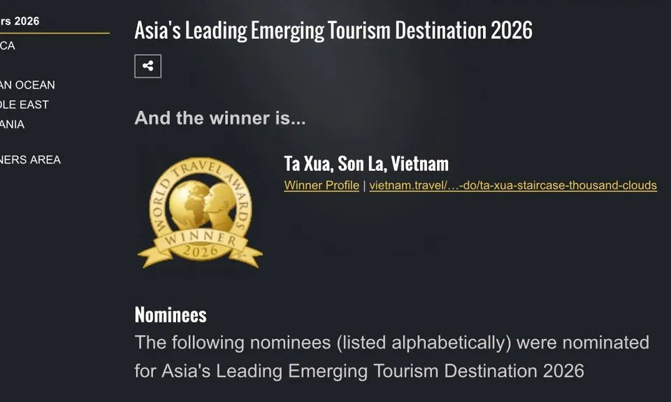 Tà Xùa chính thức được vinh danh “Điểm đến mới nổi hàng đầu châu Á” 2026